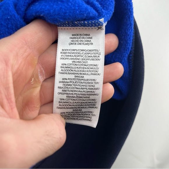 Polo By Ralph‎ Lauren Hoodie Men Large Blue Polo Team Sweatshirt Full Zip Patch - Picture 9 of 11